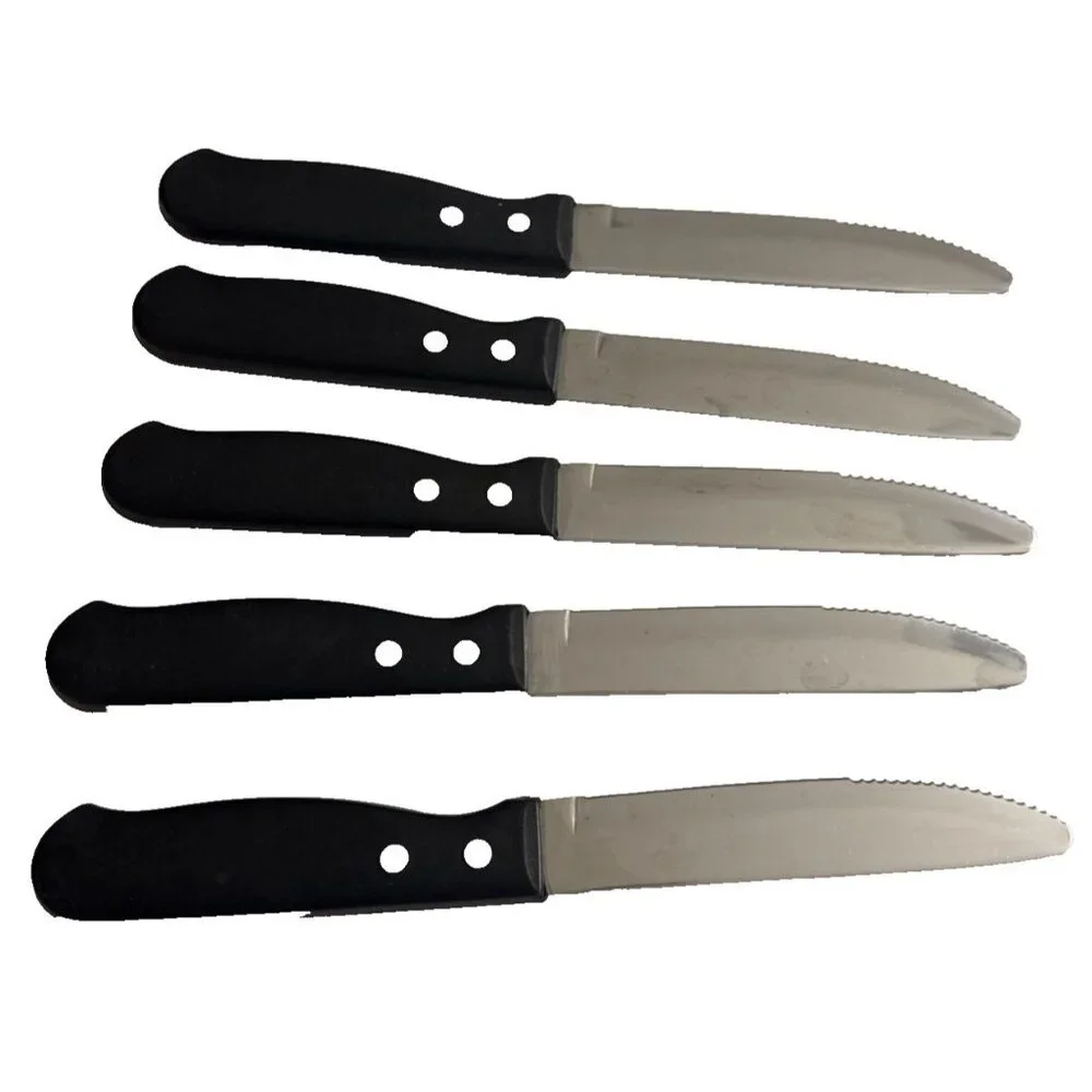 WALCO 9 in Steak Knives with Black Handles Set of 5
